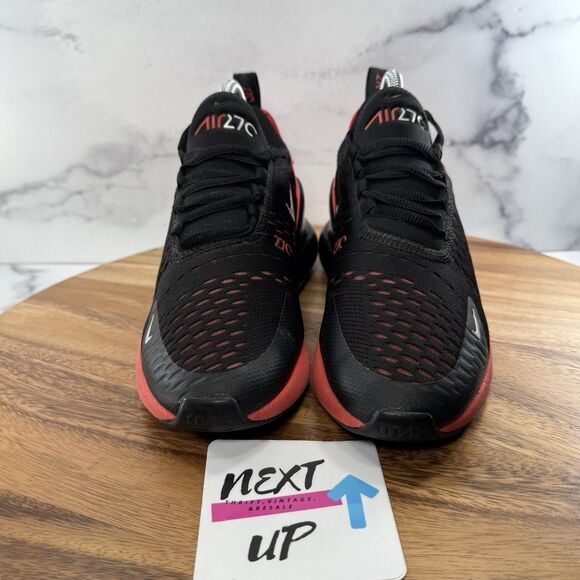 Size 5Y or Women’s 6.5-Nike Air Max 270 Black Bright Crimson Sneakers 943345-018 - Picture 2 of 9